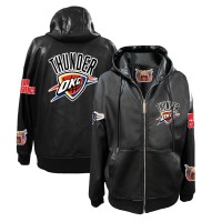 Толстовка на молнии Oklahoma City Thunder Jeff Hamilton Black Vegan Leather