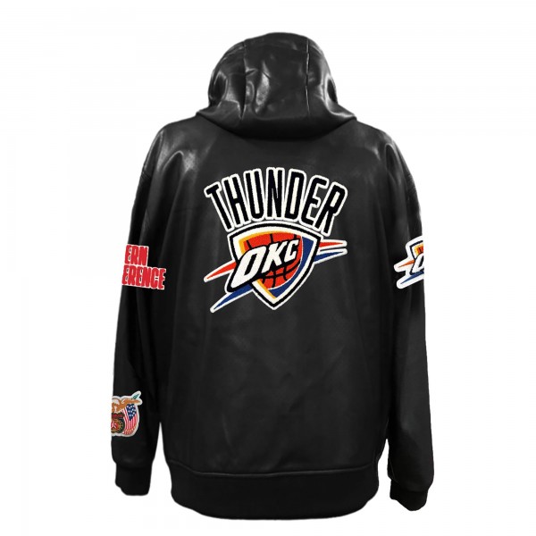 Толстовка на молнии Oklahoma City Thunder Jeff Hamilton Black Vegan Leather