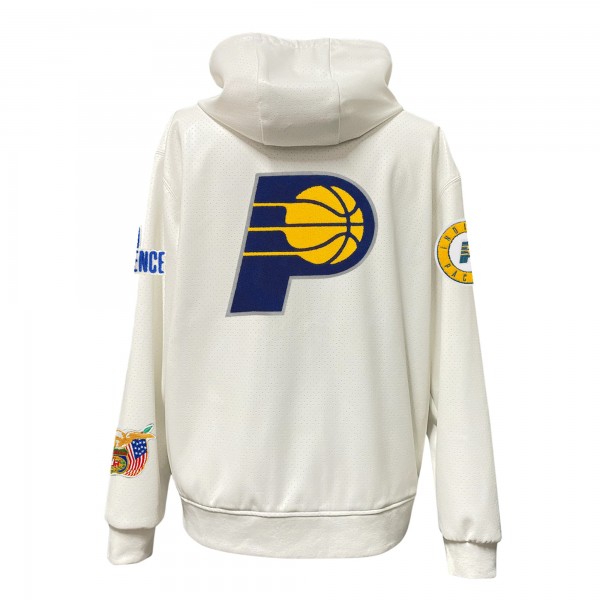Indiana Pacers Jeff Hamilton White Vegan Leather Full-Zip Hoodie