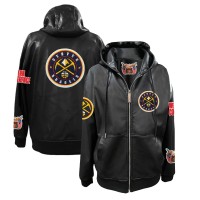 Толстовка на молнии Denver Nuggets Jeff Hamilton Black Vegan Leather