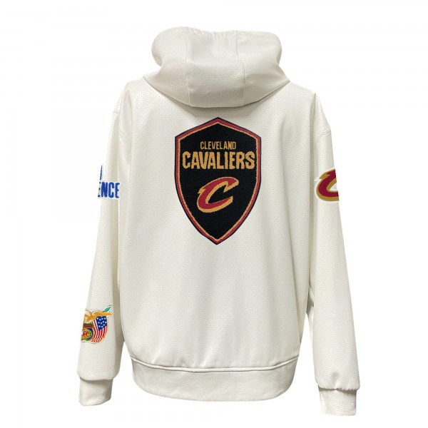 Cleveland Cavaliers Jeff Hamilton White Vegan Leather Full-Zip Hoodie