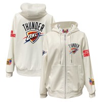 Толстовка на молнии Oklahoma City Thunder Jeff Hamilton White Vegan Leather