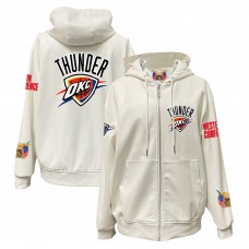Толстовка на молнии Oklahoma City Thunder Jeff Hamilton White Vegan Leather