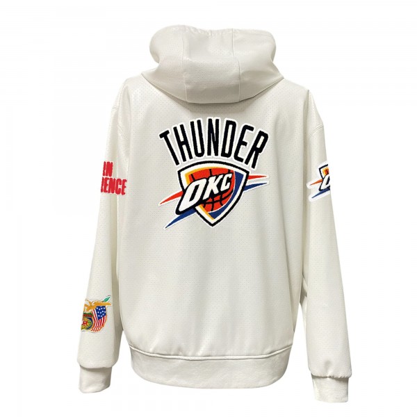 Толстовка на молнии Oklahoma City Thunder Jeff Hamilton White Vegan Leather
