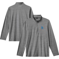 Los Angeles Dodgers TravisMathew Gray The Heater Quarter-Zip Pullover Top