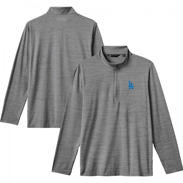 Los Angeles Dodgers TravisMathew Gray The Heater Quarter-Zip Pullover Top