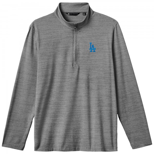 Los Angeles Dodgers TravisMathew Gray The Heater Quarter-Zip Pullover Top