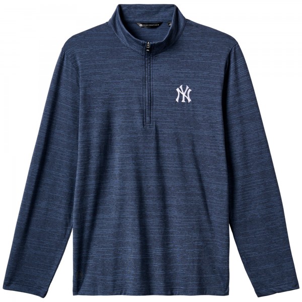 New York Yankees TravisMathew Navy The Heater Quarter-Zip Pullover Top