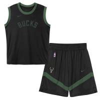 Preschool Milwaukee Bucks Black Mesh Tank Top and Shorts Set