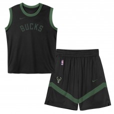 Preschool Milwaukee Bucks Black Mesh Tank Top and Shorts Set