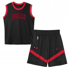 Дошкольнику Chicago Bulls Black Mesh Tank Top and Shorts Set