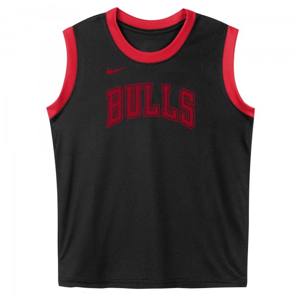 Дошкольнику Chicago Bulls Black Mesh Tank Top and Shorts Set