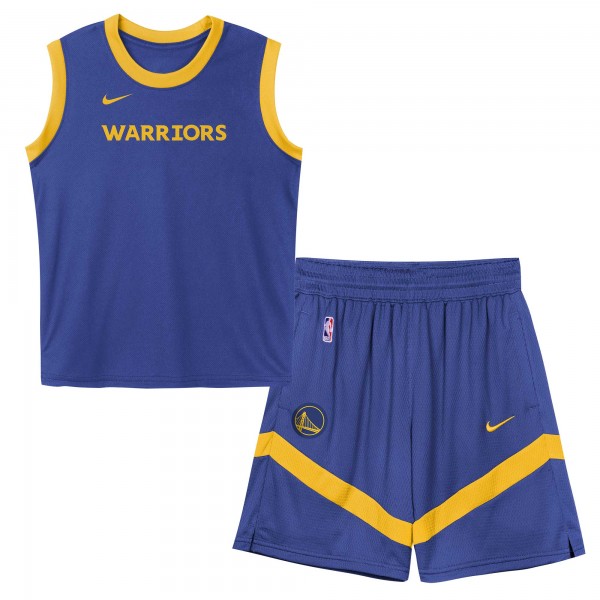Preschool Golden State Warriors Royal Mesh Tank Top and Shorts Set