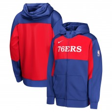Подростковая Philadelphia 76ers Nike Royal/Red Authentic On-Court Showtime Performance Full-Zip Hoodie