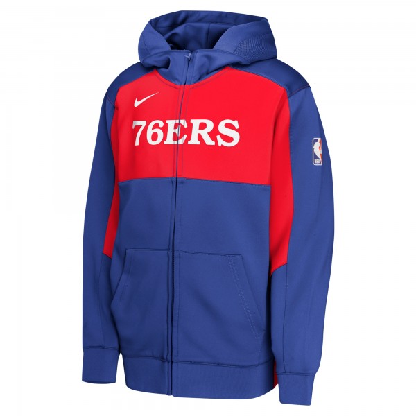 Подростковая Philadelphia 76ers Nike Royal/Red Authentic On-Court Showtime Performance Full-Zip Hoodie