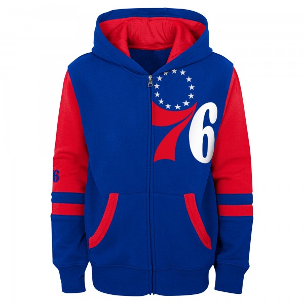 Preschool Philadelphia 76ers Royal Straight To The League Full-Zip Hoodie