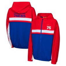 Подростковая Philadelphia 76ers Red Headliner Windbreaker Full-Zip Hoodie Jacket