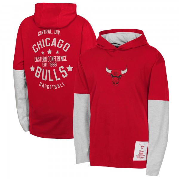 Футболка с длинным рукавом с капюшоном Youth Chicago Bulls Red Small Ball