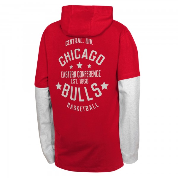 Футболка с длинным рукавом с капюшоном Youth Chicago Bulls Red Small Ball