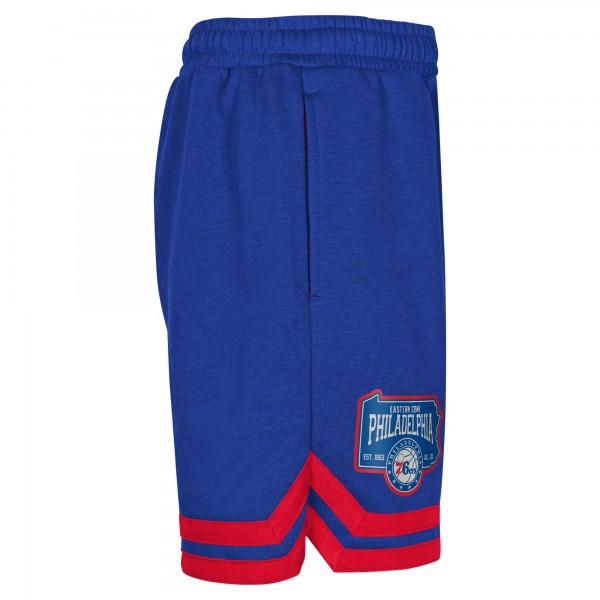 Подростковая Philadelphia 76ers Royal Teardrop Fleece Shorts