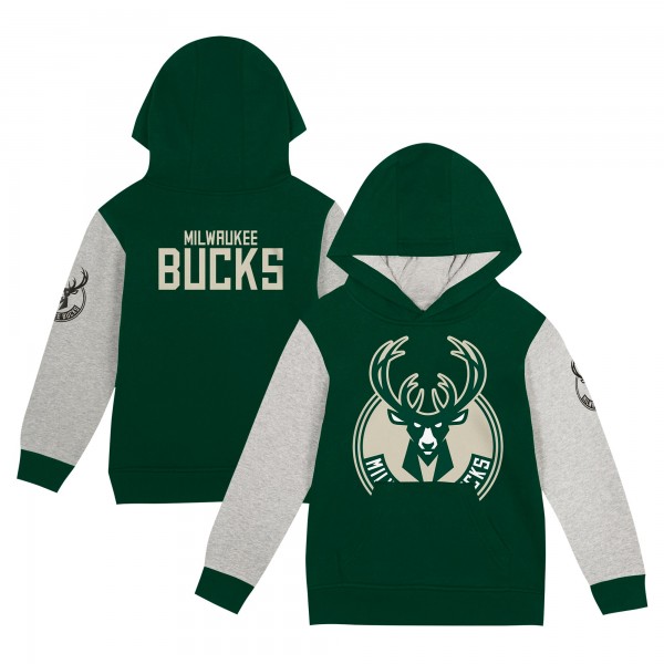 Toddler Milwaukee Bucks Hunter Green Fair Catch Fleece Pullover Hoodie