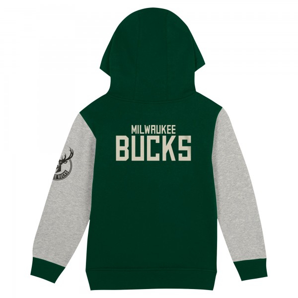 Toddler Milwaukee Bucks Hunter Green Fair Catch Fleece Pullover Hoodie