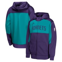 Толстовка на молнии Charlotte Hornets Jordan Brand Youth Authentic On-Court Showtime Performance - Purple/Teal