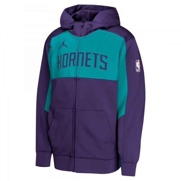 Толстовка на молнии Charlotte Hornets Jordan Brand Youth Authentic On-Court Showtime Performance - Purple/Teal