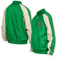 Los Angeles Dodgers New Era Kelly Green St. Patricks Day Ripstop Raglan Quarter-Zip Windbreaker