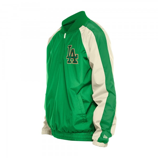 Los Angeles Dodgers New Era Kelly Green St. Patricks Day Ripstop Raglan Quarter-Zip Windbreaker