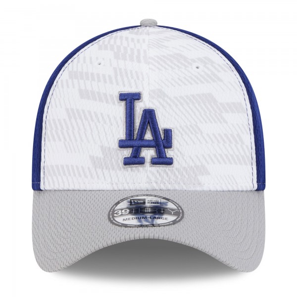 Бейсболка Los Angeles Dodgers New Era Royal/Gray 2025 MLB Clubhouse 39THIRTY
