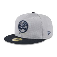 Бейсболка New York Yankees New Era Gray/Navy 2025 Batting Practice 59FIFTY