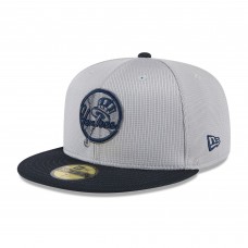 Бейсболка New York Yankees New Era Gray/Navy 2025 Batting Practice 59FIFTY
