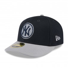 Бейсболка New York Yankees New Era Gray/Navy 2025 Batting Practice Low Profile 59FIFTY