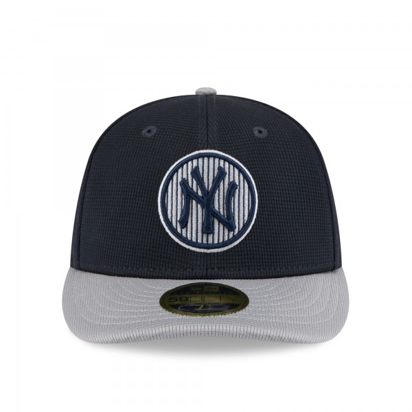Бейсболка New York Yankees New Era Gray/Navy 2025 Batting Practice Low Profile 59FIFTY