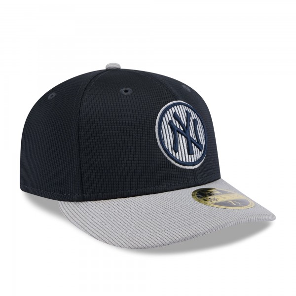 Бейсболка New York Yankees New Era Gray/Navy 2025 Batting Practice Low Profile 59FIFTY