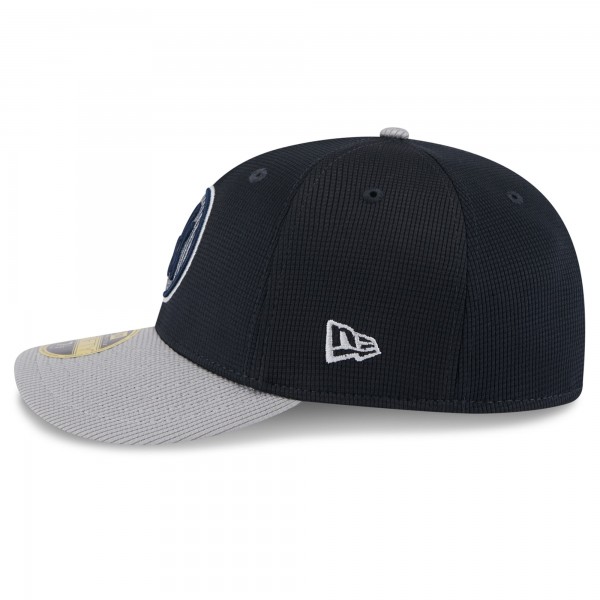 Бейсболка New York Yankees New Era Gray/Navy 2025 Batting Practice Low Profile 59FIFTY