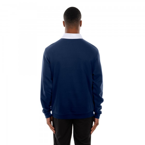 New York Yankees New Era Navy Throwback Prep Colorblock Rugby Polo