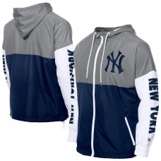 Толстовка на молнии New York Yankees New Era Navy/Gray Color Block Windbreaker