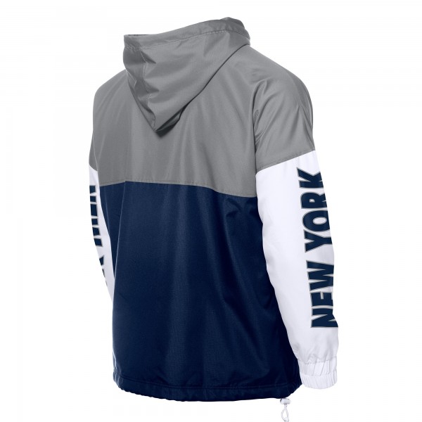 Толстовка на молнии New York Yankees New Era Navy/Gray Color Block Windbreaker
