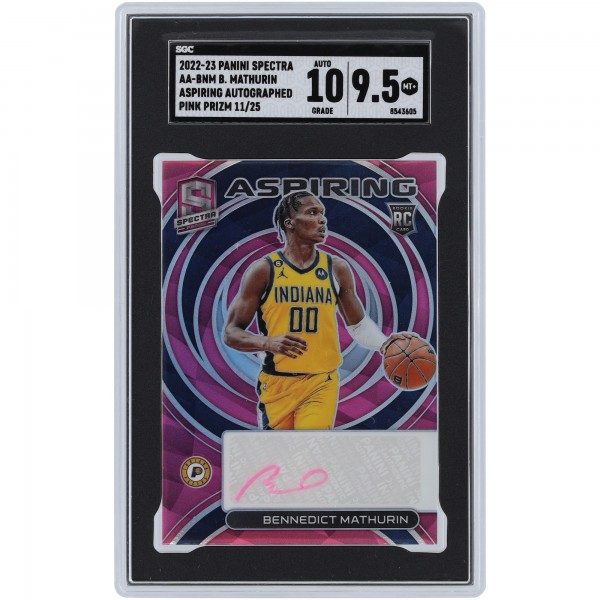 Bennedict Mathurin Indiana Pacers Autographed 2022-23 Panini Spectra Pink Prizm #AA-BNM #11/25 SGC Authenticated 9.5/10 Rookie Card