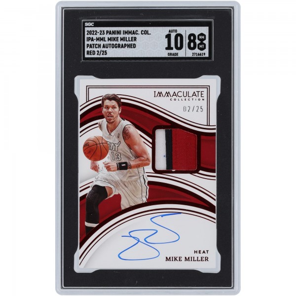 Mike Miller Miami Heat Autographed 2022-23 Panini Immaculate Collection Tri-Color Relic #IPA-MML #2/25 SGC Authenticated 8/10 Card
