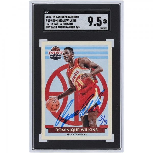 Dominique Wilkins Atlanta Hawks Autographed 2014-15 Panini Paramount Buy Back #109 #3/3 SGC Authenticated 9.5 Card