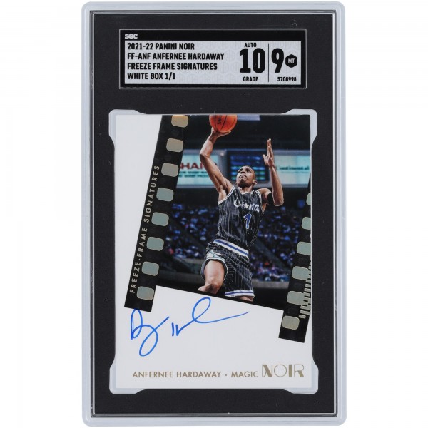 Penny Hardaway Orlando Magic Autographed 2021-22 Panini Noir White Box #FF-ANF #1/1 SGC Authenticated 9/10 Card