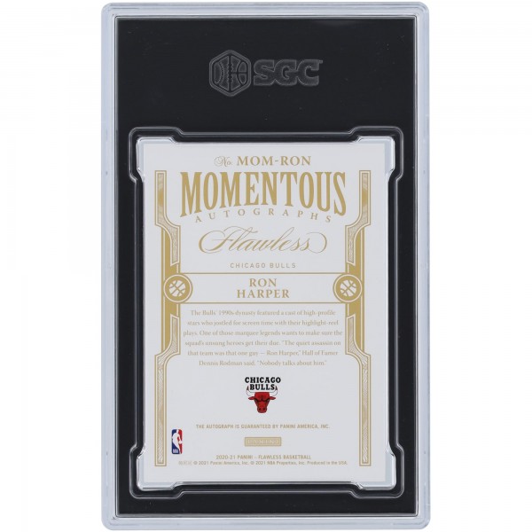Ron Harper Chicago Bulls Autographed 2020-21 Panini Flawless Amethyst #MOM-RON #2/3 SGC Authenticated 9/10 Card
