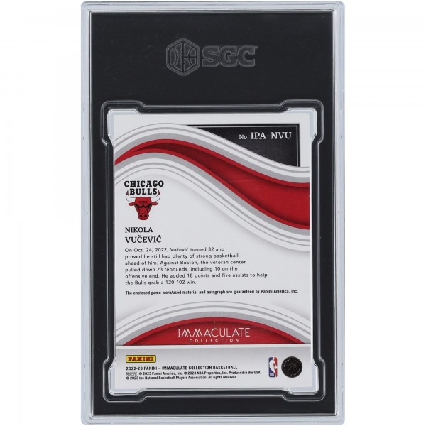 Nikola Vucevic Chicago Bulls Autographed 2022-23 Panini Immaculate Collection Jersey Number Relic #IPA-NVU #2/9 SGC Authenticated 9/10 Card