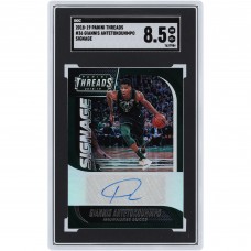 Giannis Antetokounmpo Milwaukee Bucks Autographed 2018-19 Panini Threads Signage #36 SGC Authenticated 8.5 Card