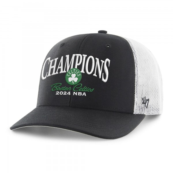 Boston Celtics 47 2024 NBA Finals Champions Meshback Adjustable Hat - Black/White