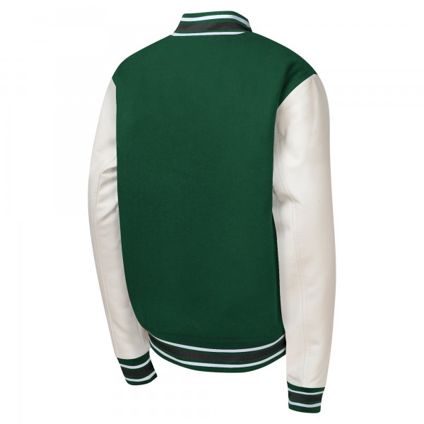 Подростковая Milwaukee Bucks Hunter Green True Team Full-Snap Varsity Jacket