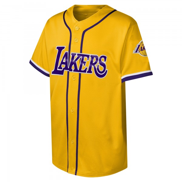Игровая джерси Los Angeles Lakers Youth Stitch Full-Button Baseball - Gold